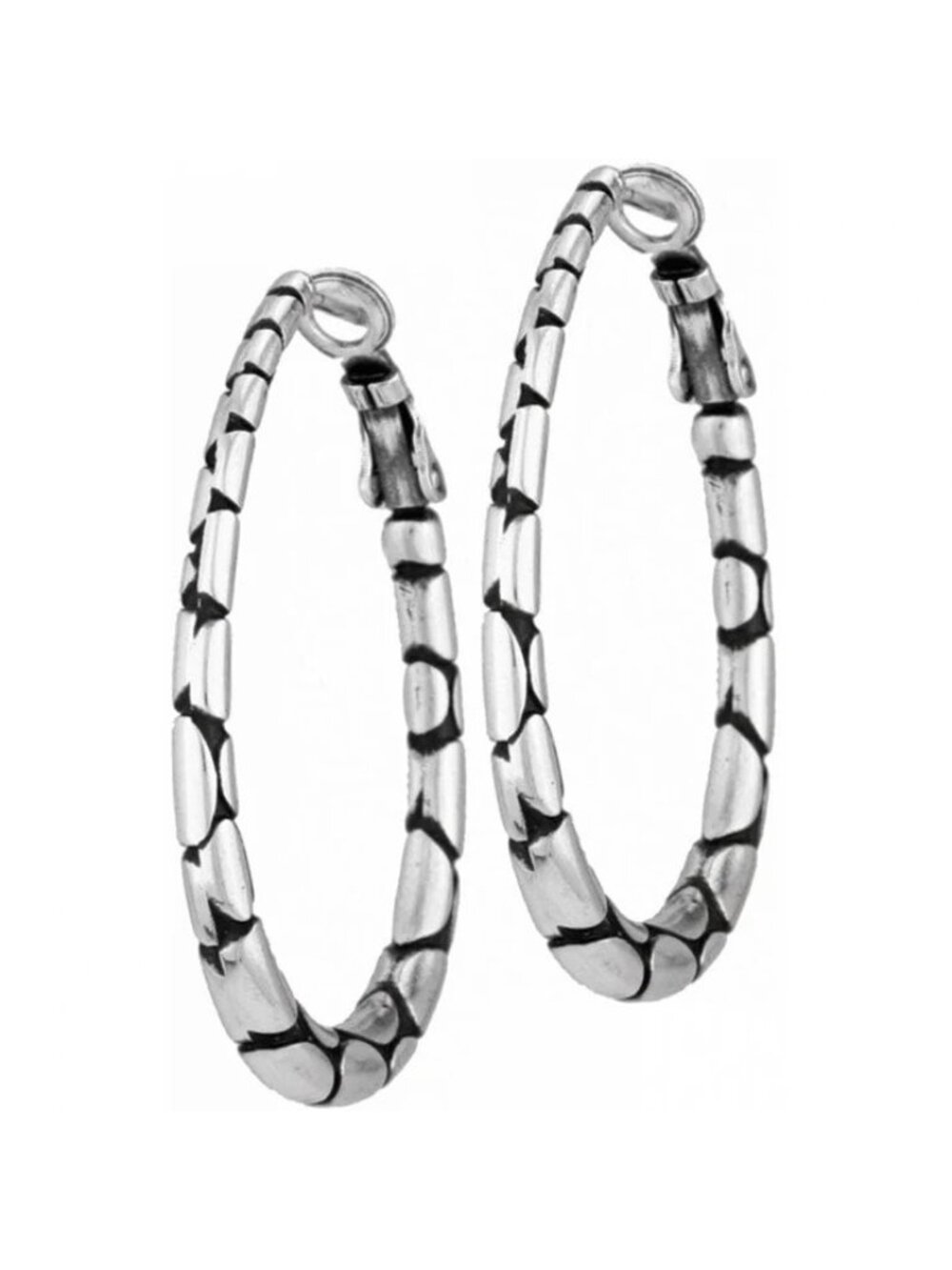 Brighton Pebble Oval Hoop Earrings NWoutlet tag $68  JE0350